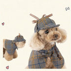 pet products Dog Costume-Cute Detective Pet Clothes Set Halloween Cosplay Party Outfit Winter Fashion Cape Cloak Hat for Small Medium Dog & Cat Kitten