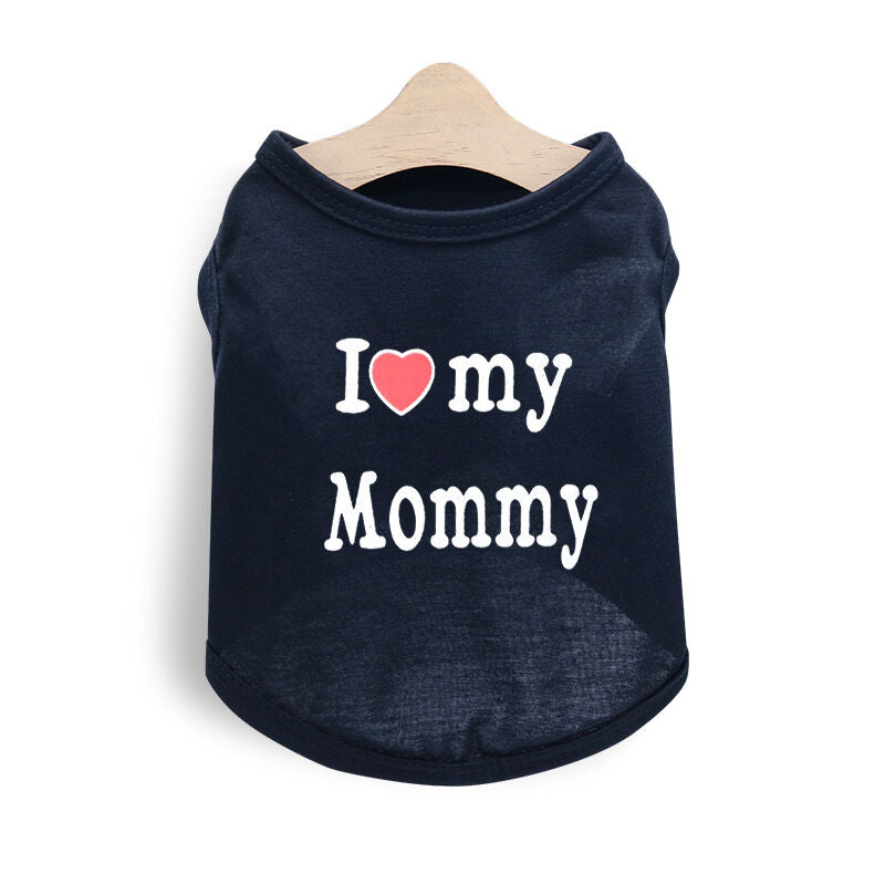 Pet products 4-Piece Pet Vest Set for Summer - Includes 4 Versatile Vests with I ❤️ my Mommy Message, Lightweight Breathable Fabric Perfect for Dogs and Cats in Warm Weather（L）