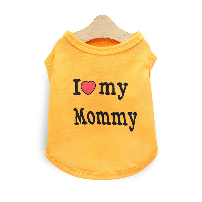 Pet products 4-Piece Pet Vest Set for Summer - Includes 4 Versatile Vests with I ❤️ my Mommy Message, Lightweight Breathable Fabric Perfect for Dogs and Cats in Warm Weather（M）