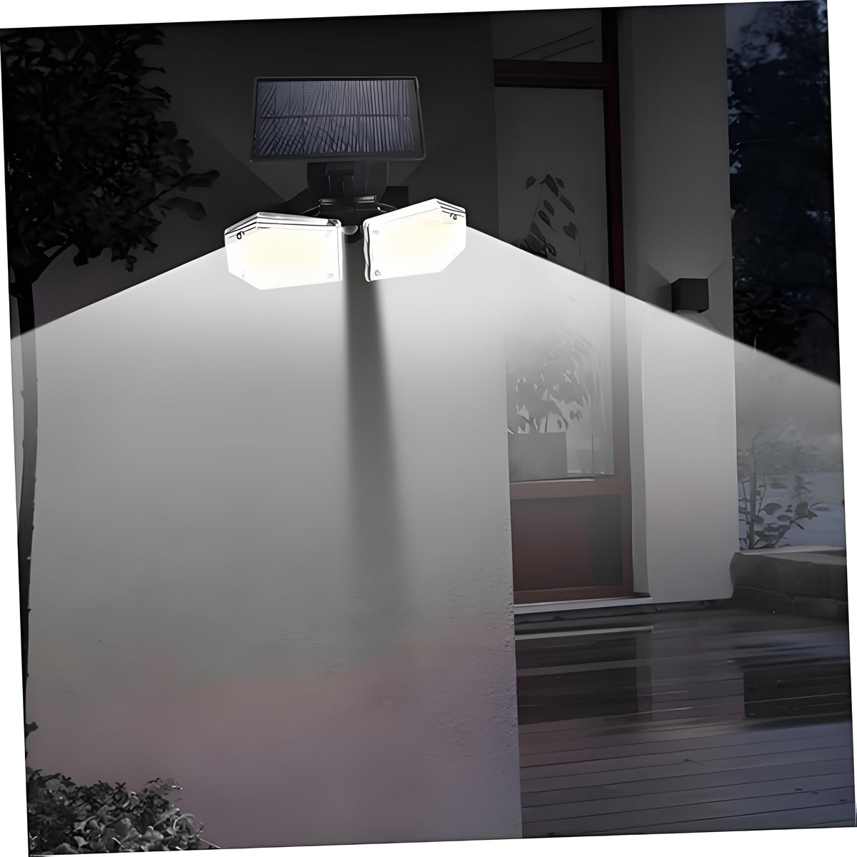 Solar Motion Sensor Wall Light: Double-Head Adjustable Cob LED Outdoor Light for Garden, Patio & Pathway