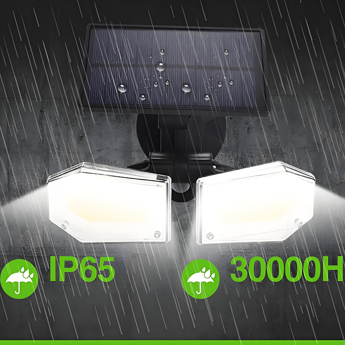 Solar Motion Sensor Wall Light: Double-Head Adjustable Cob LED Outdoor Light for Garden, Patio & Pathway