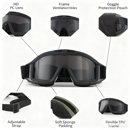 Christmas gifts for husband or boyfriend
 Tactical Safety Goggles, Anti-Fog HD Lens, Wind & Dust Protection for Outdoor & Tactical Use(green)