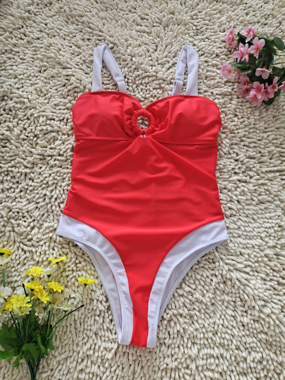2026 New Exclusive Swimwear Women's Sexy Hollow Out One-piece Swimsuit Simple Premium Size M