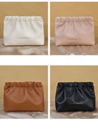 Leather Cosmetic Bag Set, Big & Small "Twinkle Little Star" Makeup Organizer for Travel & Daily Use(brown)