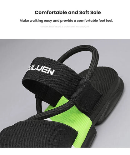 Men's 3-Color Convertible Sandals & Slippers, Outdoor Non-Slip EVA Thick-Sole Beach Shoes for Dual Wear(black-42)