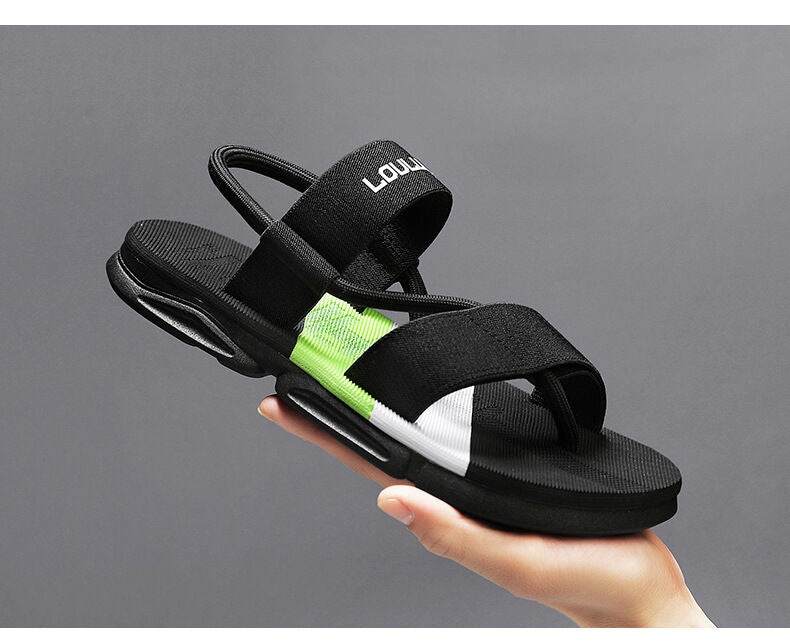 Men's 3-Color Convertible Sandals & Slippers, Outdoor Non-Slip EVA Thick-Sole Beach Shoes for Dual Wear(black-44)