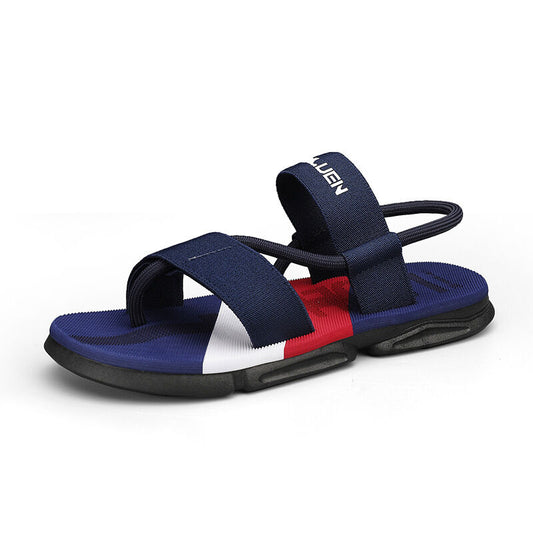 Men's 3-Color Convertible Sandals & Slippers, Outdoor Non-Slip EVA Thick-Sole Beach Shoes for Dual Wear(dark blue-37)