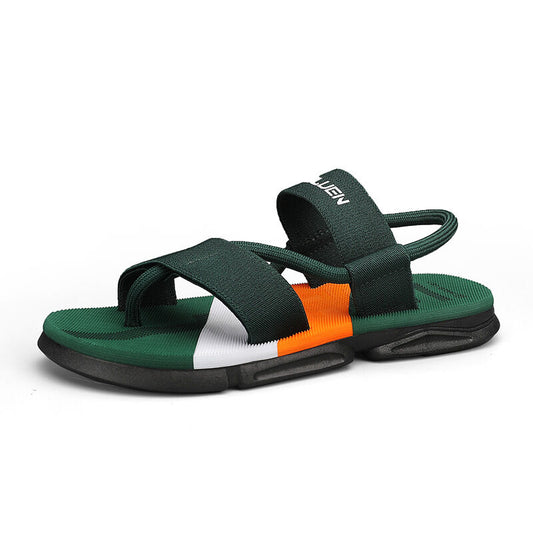 Men's 3-Color Convertible Sandals & Slippers, Outdoor Non-Slip EVA Thick-Sole Beach Shoes for Dual Wear(green-38)