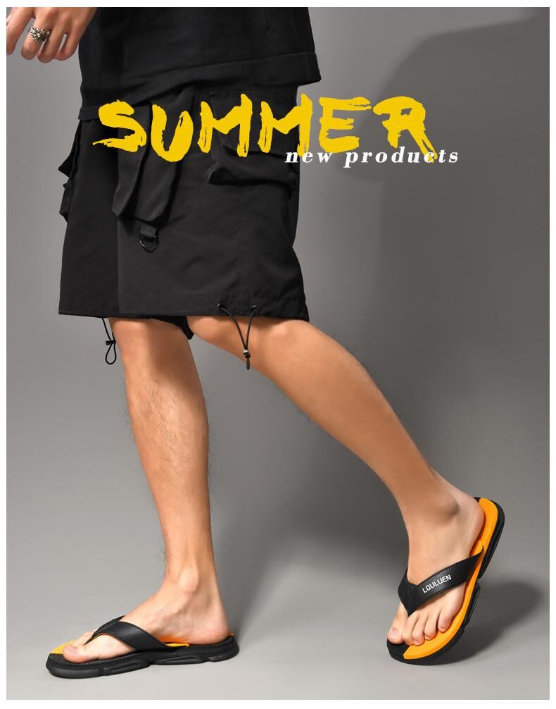 Men's Flip Flops with EVA-PVC Dual Sole, 3 Colors (Orange/Grey/Green) for Comfort & Slip-Resistance(grey)