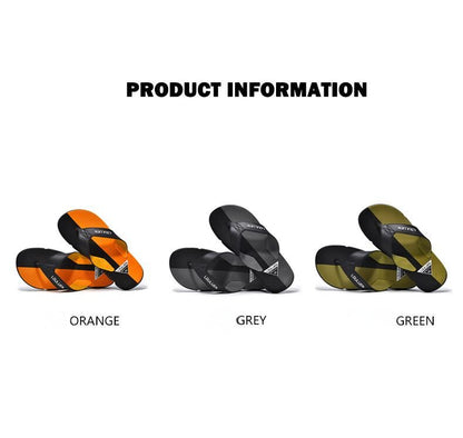 Men's Flip Flops with EVA-PVC Dual Sole, 3 Colors (Orange/Grey/Green) for Comfort & Slip-Resistance(grey)