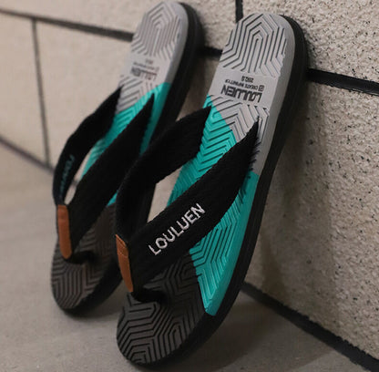 Men's Flip Flops with EVA-PVC Dual Sole, 3 Colors (Black/Blue/Green) for Comfort & Style for Summer Beach & Daily Wear(Black)