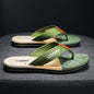 Men's Flip Flops with EVA-PVC Dual Sole, 3 Colors (Black/Blue/Green) for Comfort & Style for Summer Beach & Daily Wear(green)