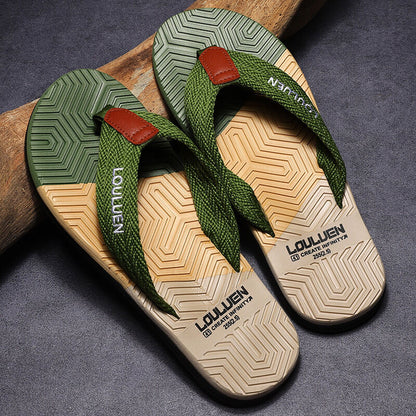 Men's Flip Flops with EVA-PVC Dual Sole, 3 Colors (Black/Blue/Green) for Comfort & Style for Summer Beach & Daily Wear(green)