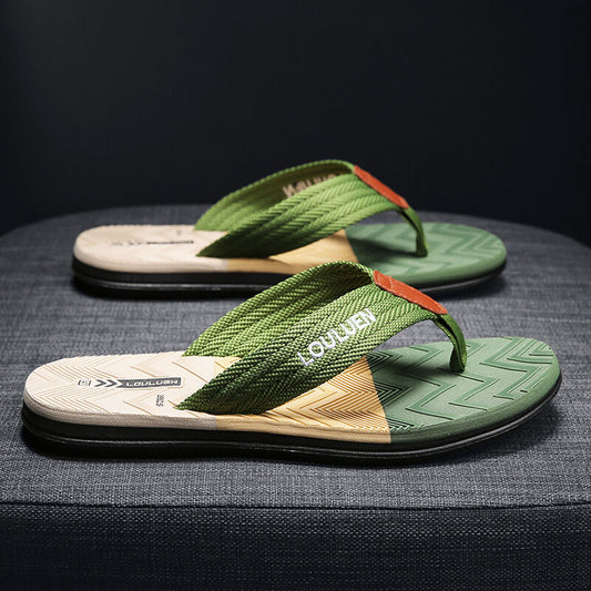 Men's Flip Flops with EVA-PVC Dual Sole, 3 Colors (Black/Blue/Green) for Comfort & Style for Summer Beach & Daily Wear(green)