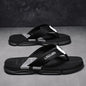 Men's Flip Flops: 4 Colors, EVA-PVC Blend, Comfort & Style for Summer Beach & Daily Wear(Black-gray-39)