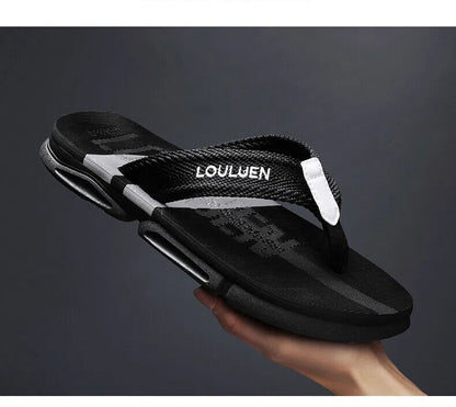 Men's Flip Flops: 4 Colors, EVA-PVC Blend, Comfort & Style for Summer Beach & Daily Wear(Black-gray-43)