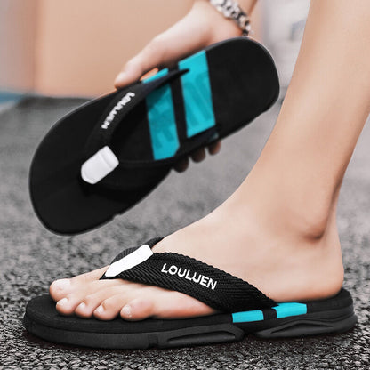 Men's Flip Flops: 4 Colors, EVA-PVC Blend, Comfort & Style for Summer Beach & Daily Wear(Black-green-43)