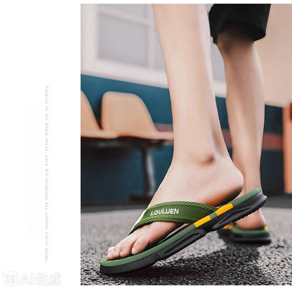 Men's Flip Flops: 4 Colors, EVA-PVC Blend, Comfort & Style for Summer Beach & Daily Wear(Green-40)