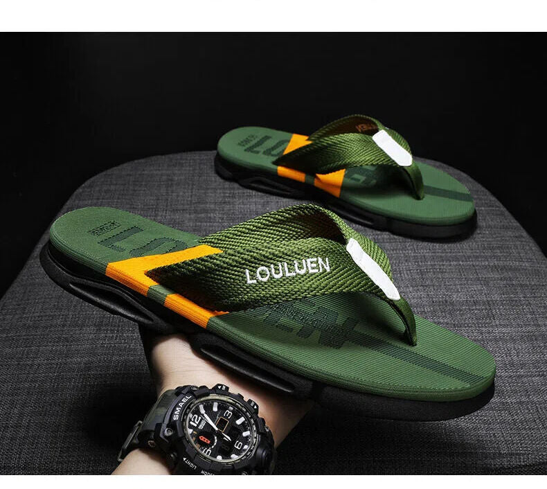 Men's Flip Flops: 4 Colors, EVA-PVC Blend, Comfort & Style for Summer Beach & Daily Wear(Green-40)
