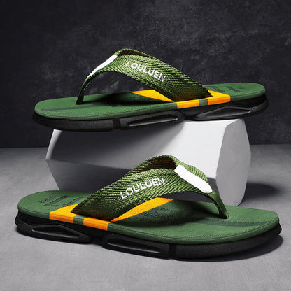 Men's Flip Flops: 4 Colors, EVA-PVC Blend, Comfort & Style for Summer Beach & Daily Wear(Green-42)