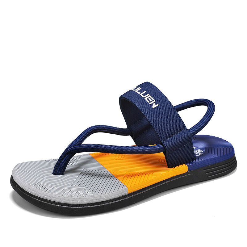 Men's Outdoor Non-Slip Sandals, EVA Lightweight Thick-Sole Beach Slippers for Casual & Sports(dark blue-41)