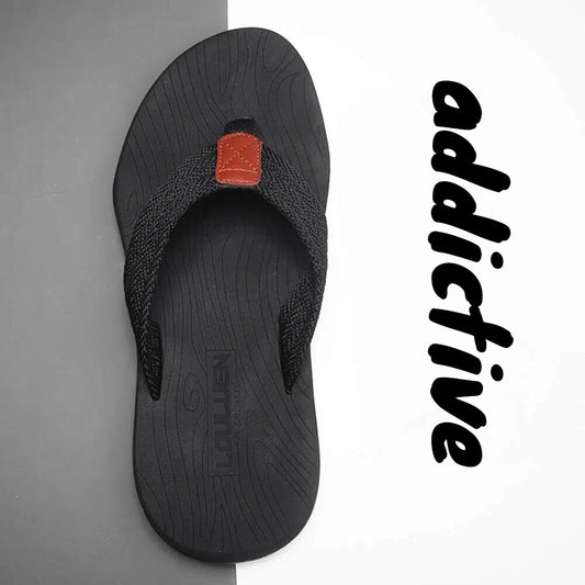 Men's Outdoor Non-Slip Flip Flops, 6 Colors EVA Lightweight Thick-Sole Beach Sandals for Casual & Sports(black-39)