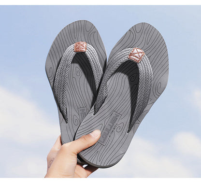Men's Outdoor Non-Slip Flip Flops, 6 Colors EVA Lightweight Thick-Sole Beach Sandals for Casual & Sports(gray-43)