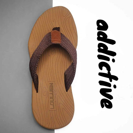 Men's Outdoor Non-Slip Flip Flops, 6 Colors EVA Lightweight Thick-Sole Beach Sandals for Casual & Sports(khaki-44)