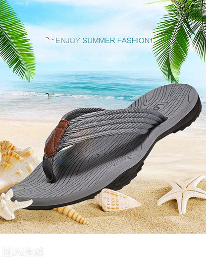 Men's Outdoor Non-Slip Flip Flops, 6 Colors EVA Lightweight Thick-Sole Beach Sandals for Casual & Sports(red and black-39)