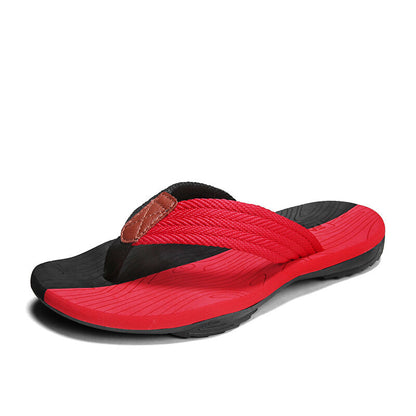 Men's Outdoor Non-Slip Flip Flops, 6 Colors EVA Lightweight Thick-Sole Beach Sandals for Casual & Sports(red and black-39)