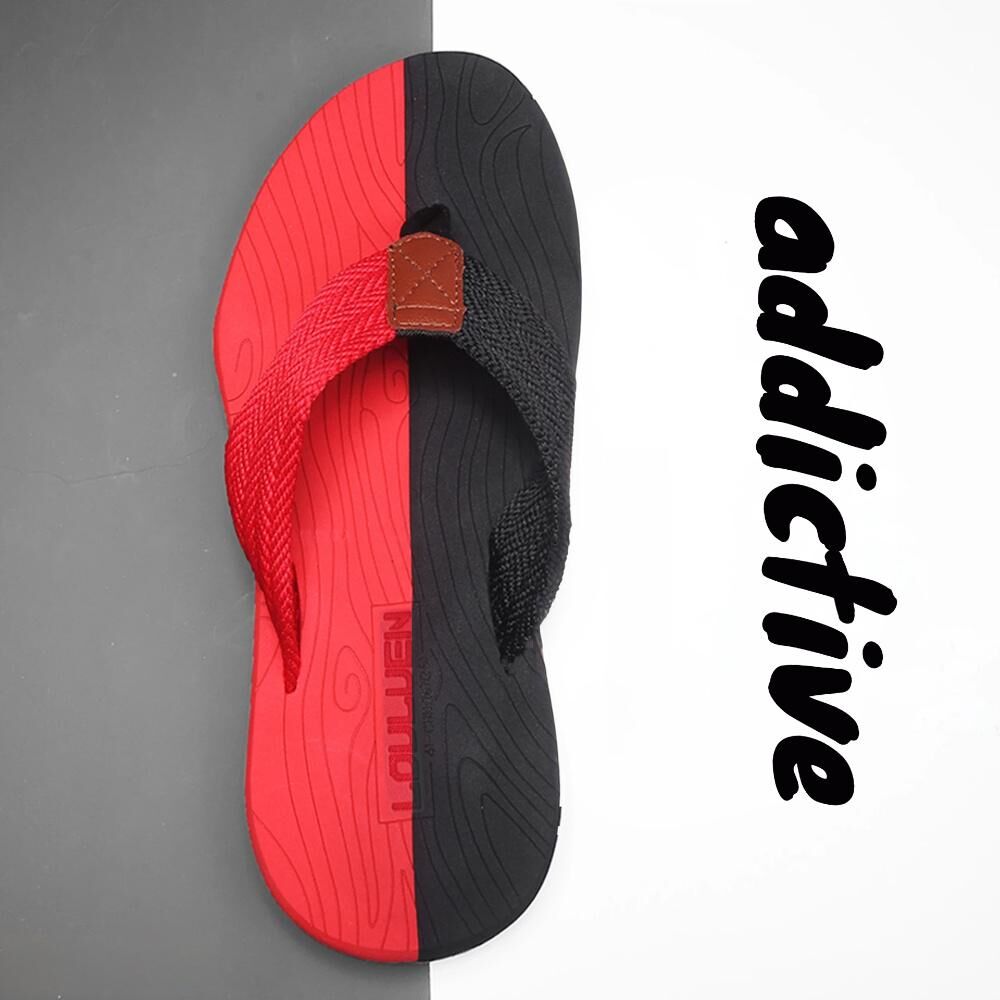 Men's Outdoor Non-Slip Flip Flops, 6 Colors EVA Lightweight Thick-Sole Beach Sandals for Casual & Sports(red and black-41)