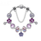Purple Floral Pendant Bracelet(20cm)