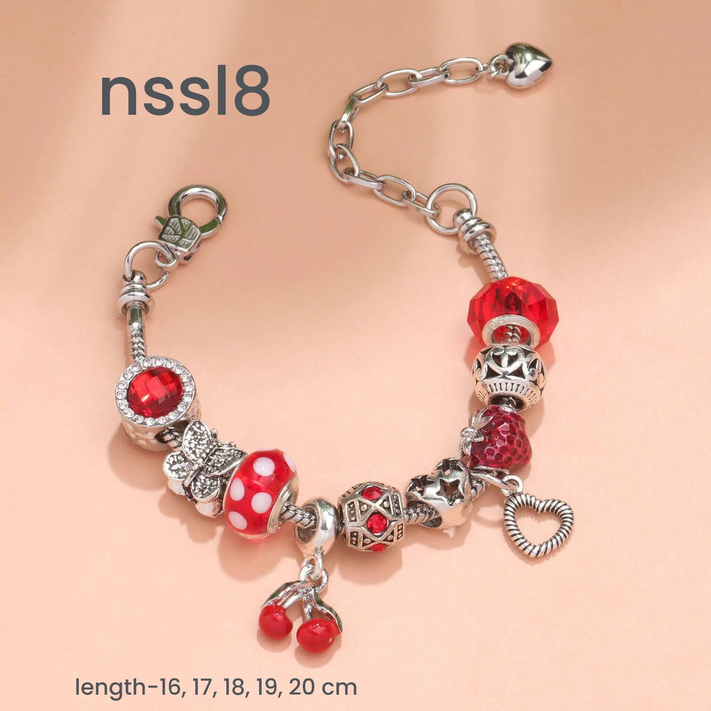 10 Styles Charm Bracelets Set: Colorful Alloy & Glass Beaded Bracelets,Buy 2 for Better Price(double)