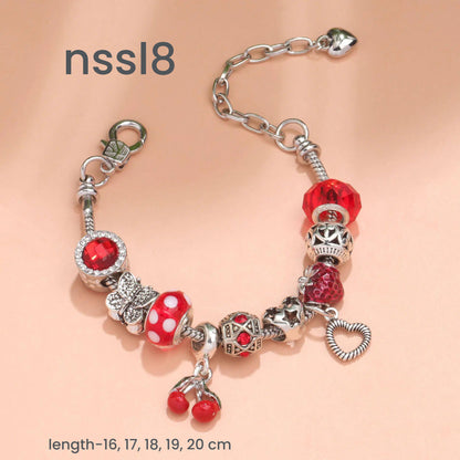 10 Styles Charm Bracelets Set: Colorful Alloy & Glass Beaded Bracelets,Buy 2 for Better Price(double)