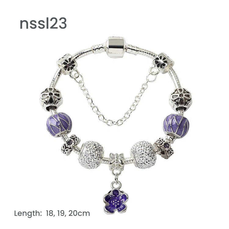 10 Styles Charm Bracelets Set: Colorful Alloy & Glass Beaded Bracelets,Buy 3 for Better Price(triple)