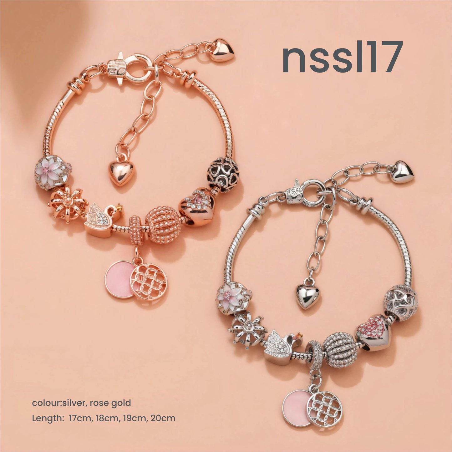 10 Styles Charm Bracelets Set: Colorful Alloy & Glass Beaded Bracelets,Buy 3 for Better Price(triple)
