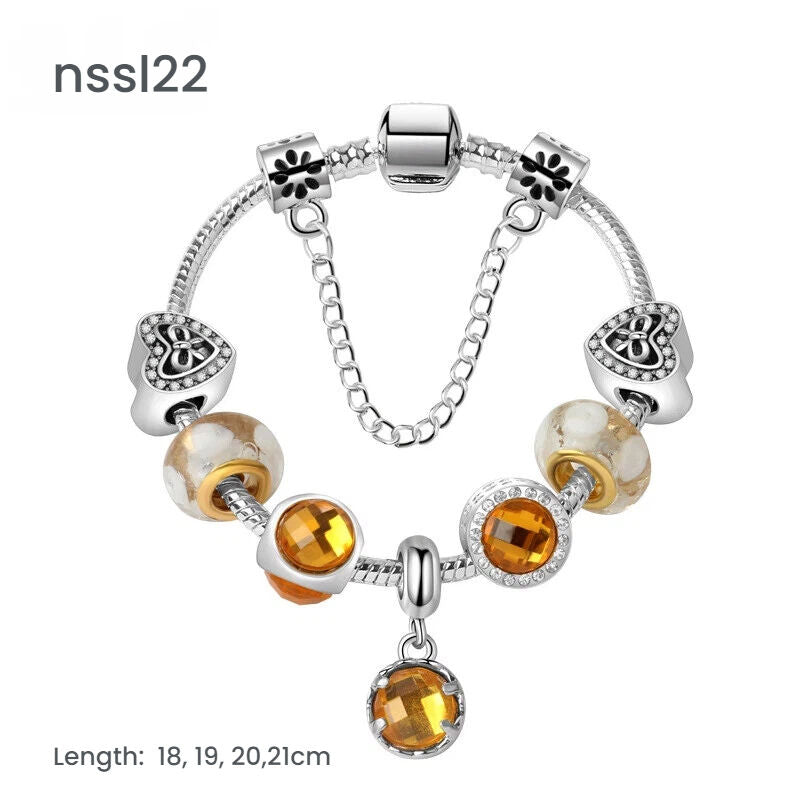 10 Styles Charm Bracelets Set: Colorful Alloy & Glass Beaded Bracelets,Buy 3 for Better Price(triple)