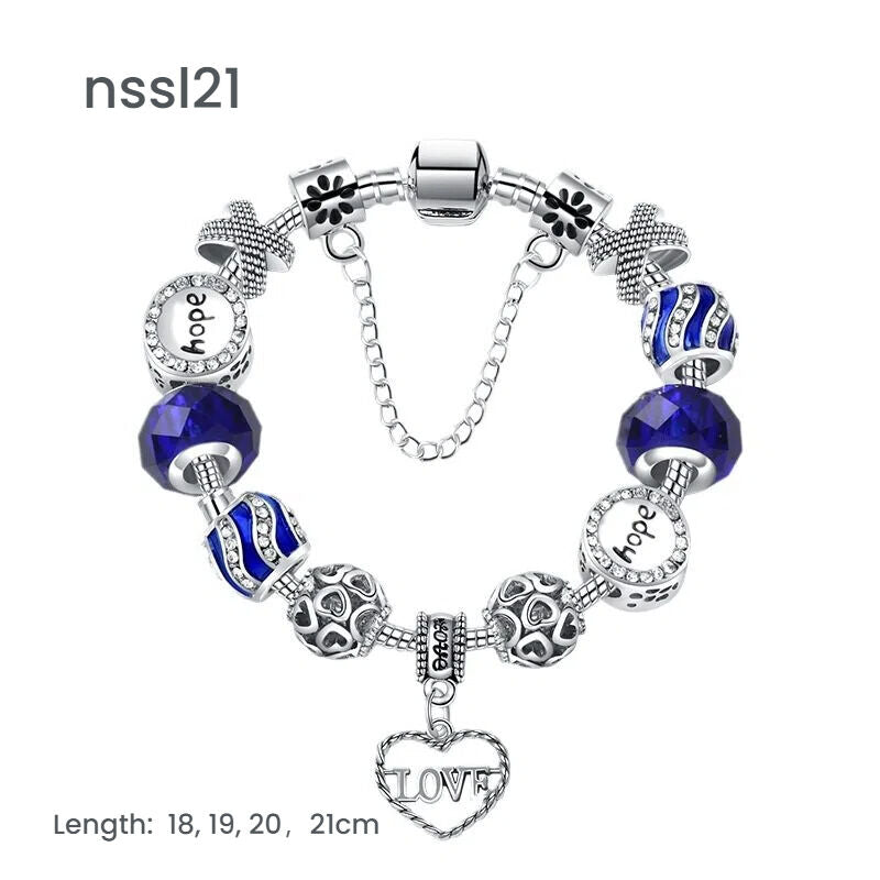 10 Styles Charm Bracelets Set: Colorful Alloy & Glass Beaded Bracelets,Buy 3 for Better Price(triple)