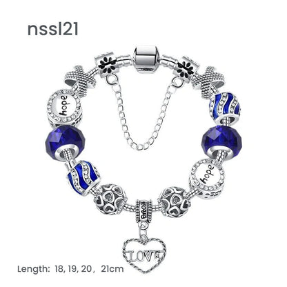 10 Styles Charm Bracelets Set: Colorful Alloy & Glass Beaded Bracelets,Buy 3 for Better Price(triple)