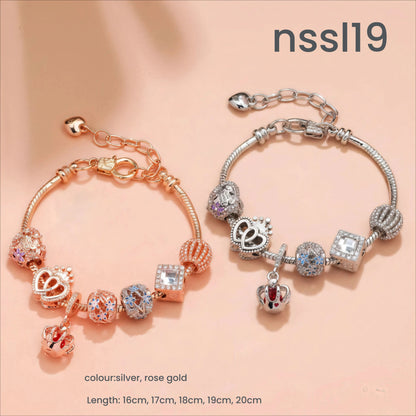 10 Styles Charm Bracelets Set: Colorful Alloy & Glass Beaded Bracelets,Buy 3 for Better Price(triple)