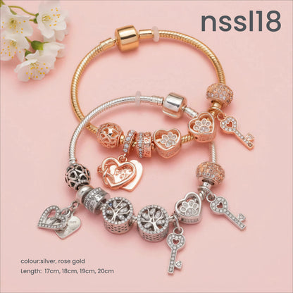 10 Styles Charm Bracelets Set: Colorful Alloy & Glass Beaded Bracelets,Buy 3 for Better Price(triple)