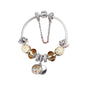 Crystal Bead & Tree of Life Pendant Bracelet with Rhinestones(18cm)