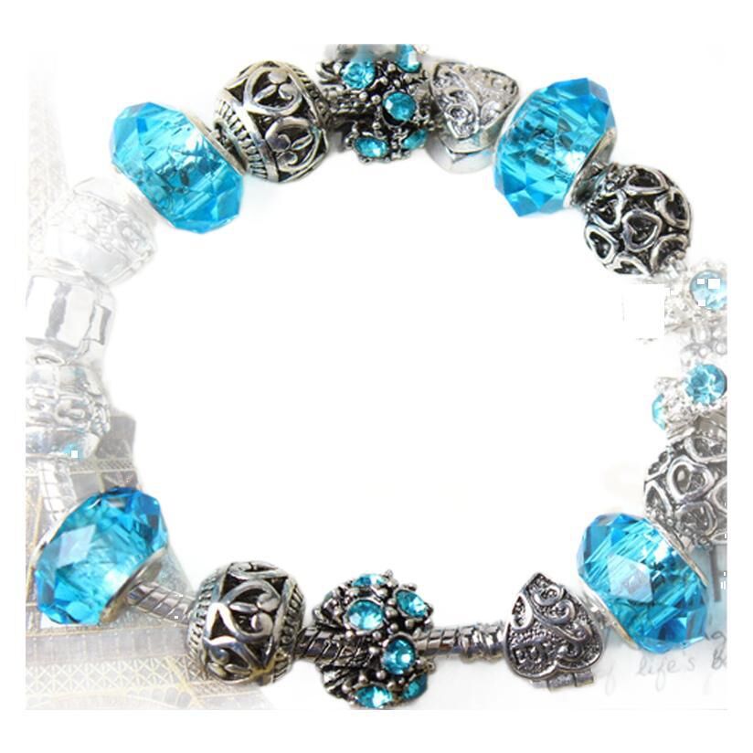 Vintage Crystal Zircon Beaded Bracelet with Hollow LOVE Alloy Pendant, Adjustable Snake Chain Bracelet(19cm+5cm)