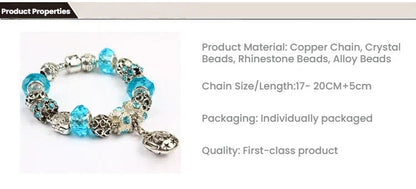 Vintage Crystal Zircon Beaded Bracelet with Hollow LOVE Alloy Pendant, Adjustable Snake Chain Bracelet(20cm+5cm)
