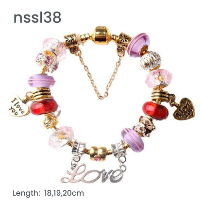 11 Styles Charm Bracelets Set,Colorful Alloy & Glass Beaded Bracelets,Buy 3 for Better Price(triple)
