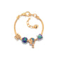 Colorful Leaf Moon Star Pendant Versatile Gold Bracelet(18cm)
