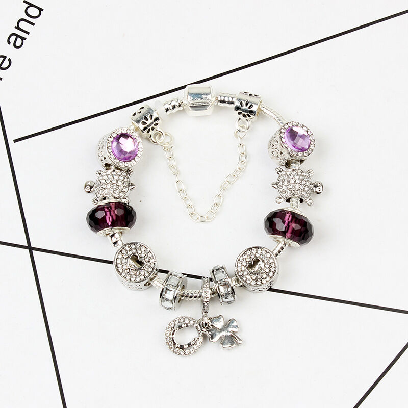 Combo Deal: Tortoise Bead, Purple Floral, Blue Starry Sky Bracelets - Mix & Match,Buy 3 for Better Price(triple-20cm)