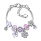 Chic Camellia Bead Charm DIY Bracelet with Crystal(white flower-17cm)