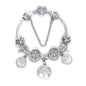 Vintage Silver Tree of Life CZ Four - Leaf Clover Charm Bead DIY Bracelet, Retro Style(19cm)