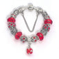 Ethnic Crystal Bead DIY Bracelet Red Alloy Electroplated Big Bead Bracelet(20cm)